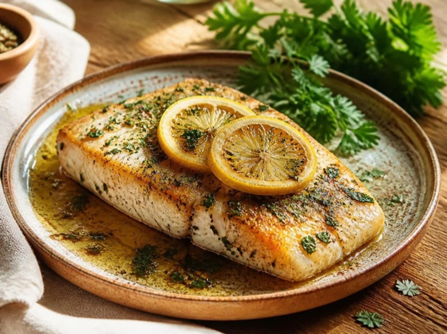 Flétan au citron et aux herbes